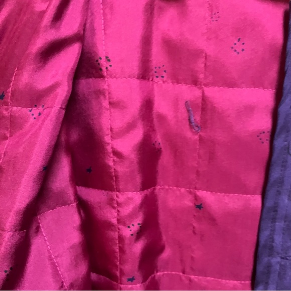 100% Silk Chico’s Purple Magenta Jacket Size 3 (16 to 18 XL) Lagenlook Button Up - Picture 6 of 10